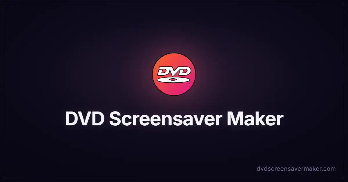 Das Logo und der Schriftzug von DVD Screensaver Maker auf dunklem Hintergrund